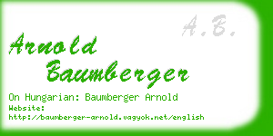 arnold baumberger business card